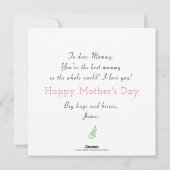 最高の母の日のフローラ写真パーソナライズされた シーズンカード (裏面)