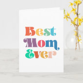 最高の母の日の母の日のヴィンテージレトロなスクリプト カード (黄色い花)