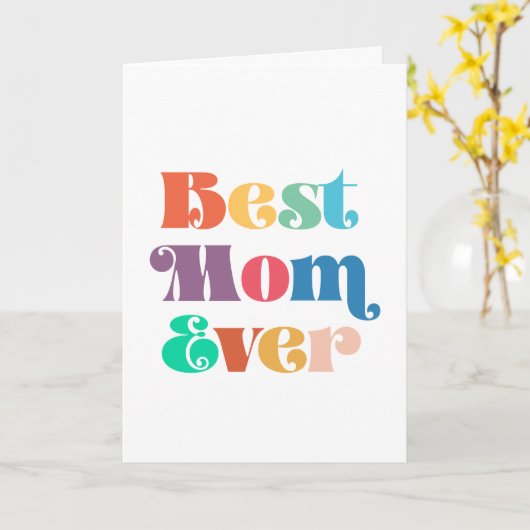 最高の母の日の母の日のヴィンテージレトロなスクリプト カード (黄色い花)