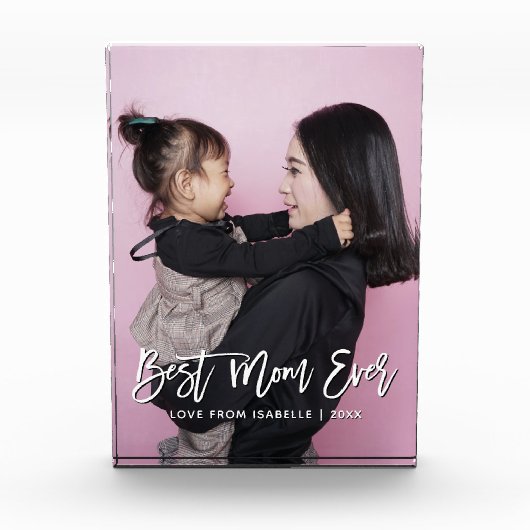 最高の母の日の記念パーソナライズされた日 フォトブロック (正面)