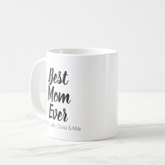 最高の母の日の贈り物の子供の名カスタム前 コーヒーマグカップ (正面左)