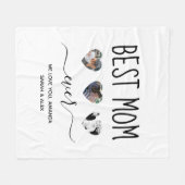 最高の母の日の贈り物カスタム3写真 フリースブランケット (正面(横))