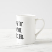 最高の母の日の贈り物モダンは常にタイポグラフィ ボーンチャイナマグカップ (右)