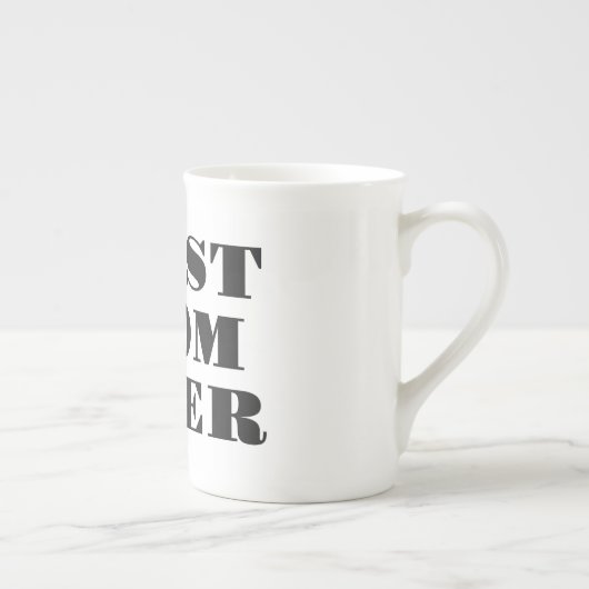 最高の母の日の贈り物モダンは常にタイポグラフィ ボーンチャイナマグカップ (右)