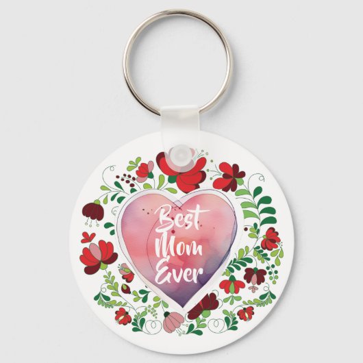 最高の母の日の贈り物 – 誕生日 キーホルダー (正面)