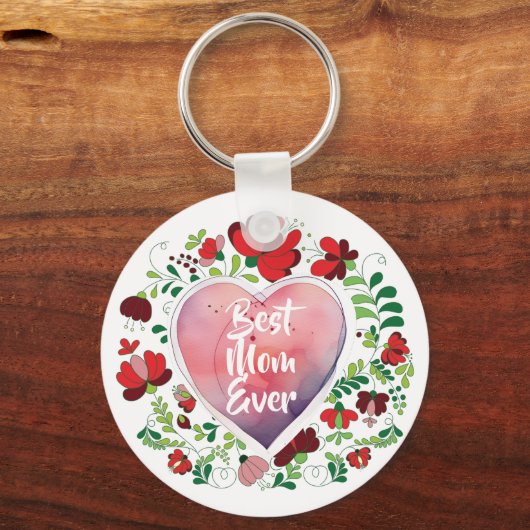 最高の母の日の贈り物 – 誕生日 キーホルダー (正面)