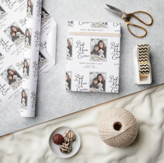 最高の母の日パーソナライズされたに母が撮影 ラッピングペーパー (クラフト)