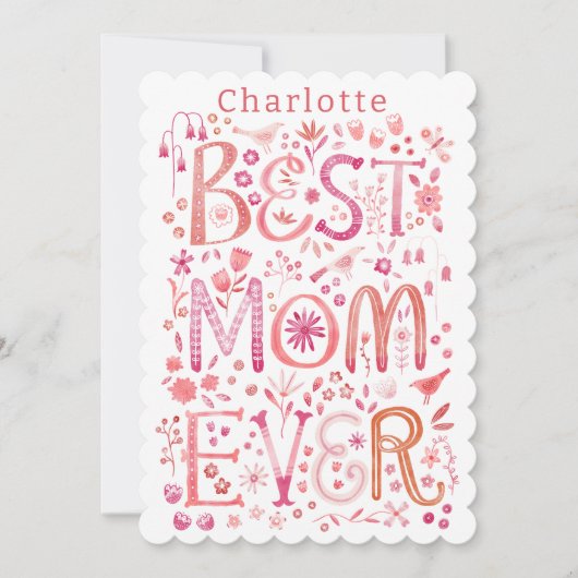 最高の母の日パーソナライズされたカード (正面)