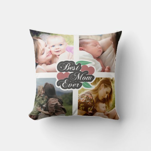 最高の母の日モダンに写真コラージュ クッション (正面)