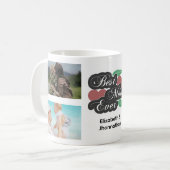 最高の母の日モダンに写真コラージュ コーヒーマグカップ (正面左)