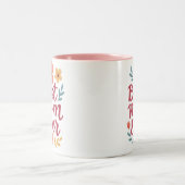 最高の母の日 – かわいいフローラ母の日のデザイン ツートーンマグカップ (中央)