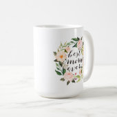 最高の母の日、母の日、フローラリース-6 コーヒーマグカップ (正面右)