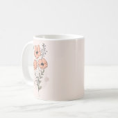 最高の母の栄養事実マグカップ – フローラポピー コーヒーマグカップ (正面左)