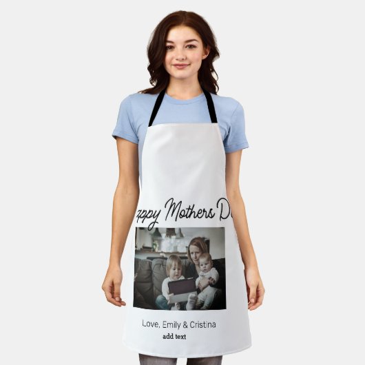 最高の母の母の母の母の日を追加の写真名 エプロン (着用した状態)