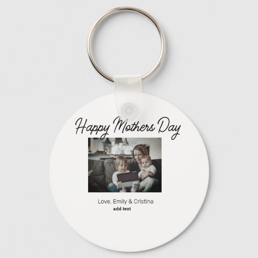 最高の母の母の母の母の日を追加の写真名 キーホルダー (正面)