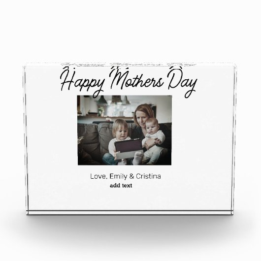 最高の母の母の母の母の日を追加の写真名 フォトブロック (正面)