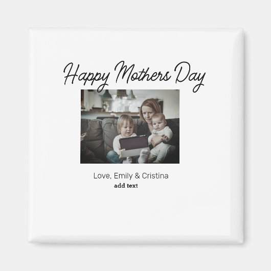 最高の母の母の母の母の日を追加の写真名 マグネット (正面)