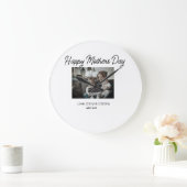 最高の母の母の母の母の日を追加の写真名 ラージ壁時計 (ホーム)