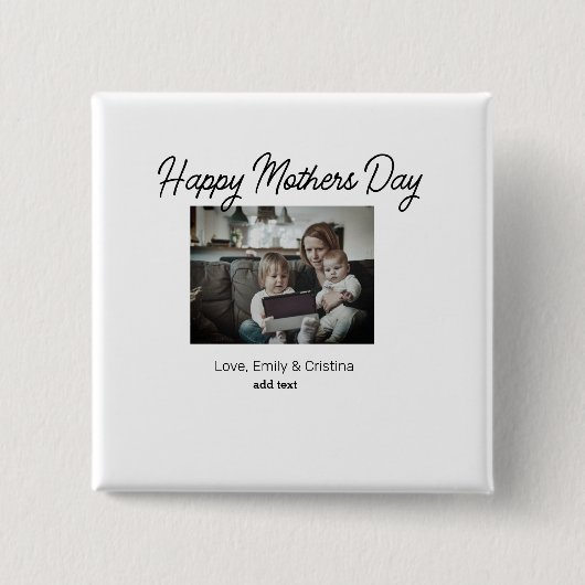 最高の母の母の母の母の日を追加の写真名 缶バッジ (正面)