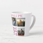 最高の母の母写真コラージュ可愛いピンク カフェラテマグ (右アングル)