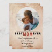 最高の母の水色母の日の写真 シーズンカード (正面/裏面)