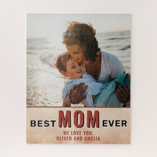 最高の母の水色母の日の写真 ジグソーパズル (縦)