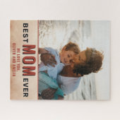 最高の母の水色母の日の写真 ジグソーパズル (横)