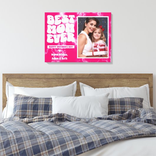 最高の母の絞り染め写真ママの日のプレゼント キャンバスプリント (インサイチュ (寝室))