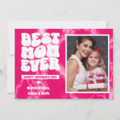 最高の母の絞り染め写真ママの日 カード (正面)
