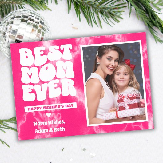 最高の母の絞り染め写真ママの日 カード