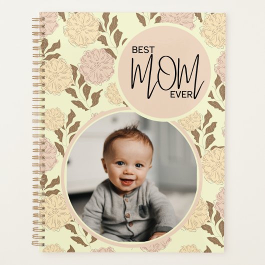 最高の母の花のパターン写真 プランナー手帳 (正面)
