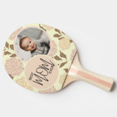 最高の母の花のパターン写真 卓球ラケット (横)