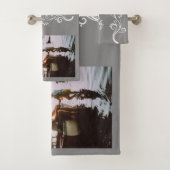 最高の母の葉2カスタム枚の写真Mother Gray バスタオルセット (インサイチュ)