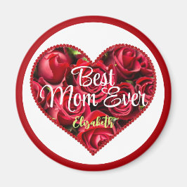 最高の母の赤いハートエレガントのモダン母の日 マグネット