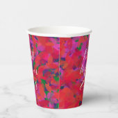 最高の母の赤いフローラガーデンの手色彩の鮮やか 紙コップ (右)