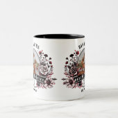 最高の母の野生の花Badass母の日の写真 ツートーンマグカップ (中央)