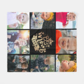 最高の母の金ゴールド写真コラージギフトフリースブラン フリースブランケット (正面(横))