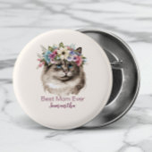 最高の母はお洒落水の色フローラ 缶バッジ