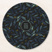 最高の母はエレガントフローラ枝 ラウンドペーパーコースター (正面)