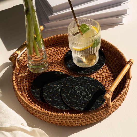 最高の母はエレガントフローラ枝 ラウンドペーパーコースター