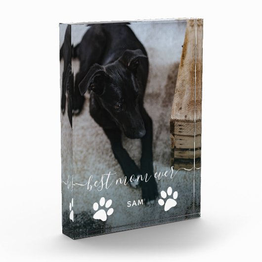 最高の母はカスタム犬の写真ブロック フォトブロック (左)