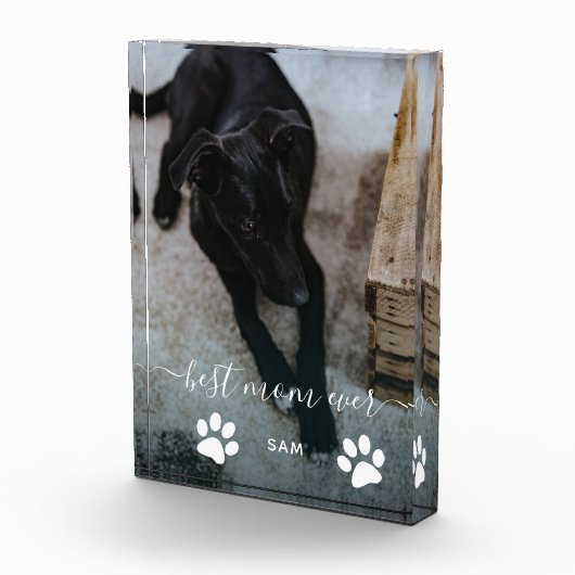最高の母はカスタム犬の写真ブロック フォトブロック (右)