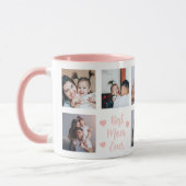 最高の母はカスタム8写真ピンク マグカップ (左)