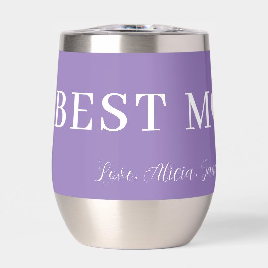 最高の母はモダンタイポグラフィハートラベンダー (正面)