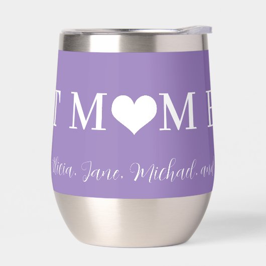 最高の母はモダンタイポグラフィハートラベンダー (左面)