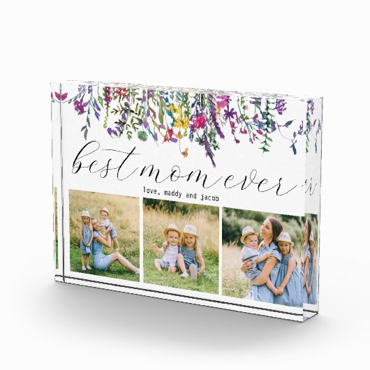 最高の母はモダン3枚の写真 フォトブロック (右)