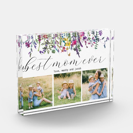 最高の母はモダン3枚の写真 フォトブロック (左)