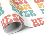 最高の母はレトロタイポグラフィデザイン ラッピングペーパー (ロールコーナー)