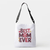 最高の母は今までにかわいいハート母の日 クロスボディバッグ (裏面)