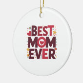 最高の母は今までにかわいいハート母の日 セラミックオーナメント (左)